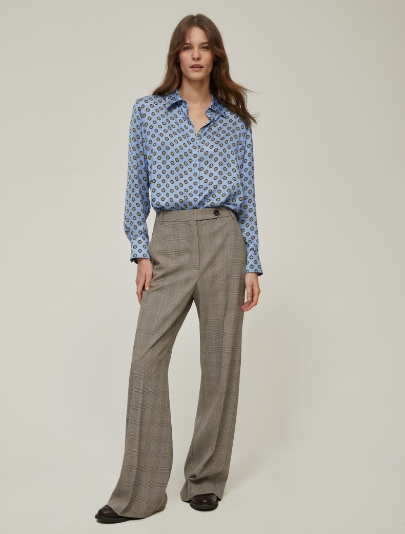 Printed satin shirt - SKY-BLUE - pennyblack