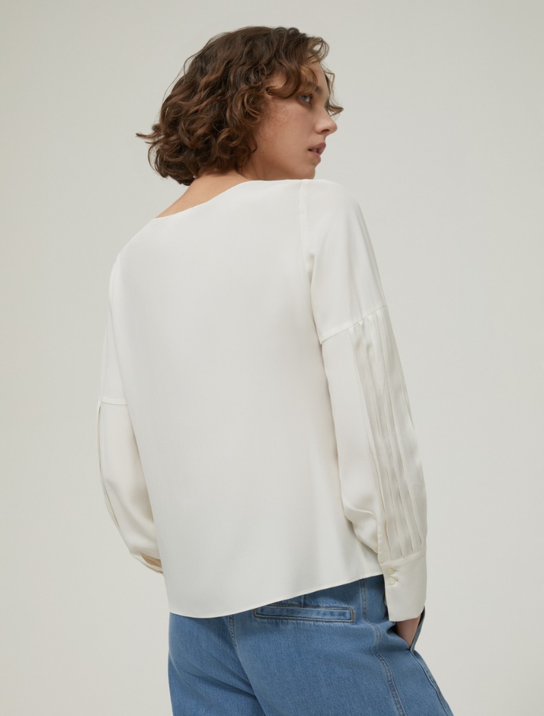 Crepe de chine blouse - IVORY - pennyblack