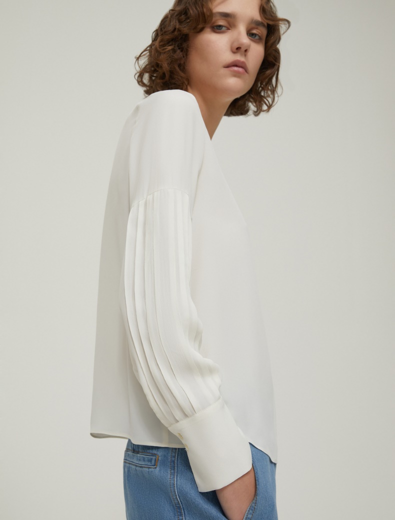 Crepe de chine blouse - IVORY - pennyblack