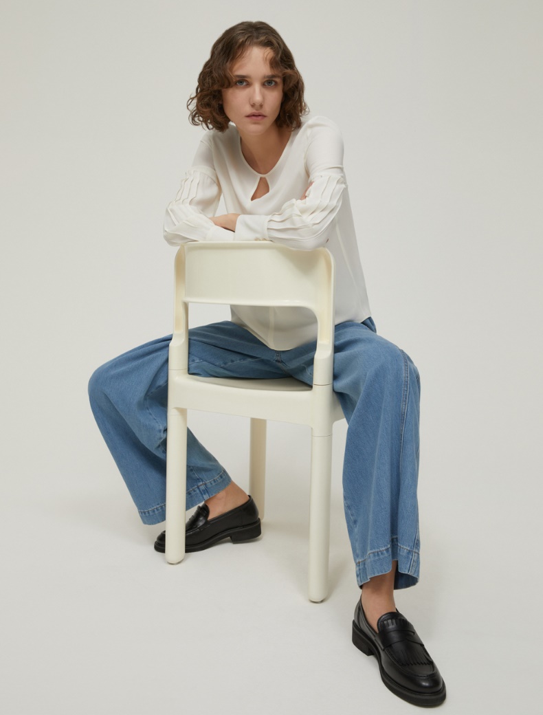 Crepe de chine blouse - IVORY - pennyblack