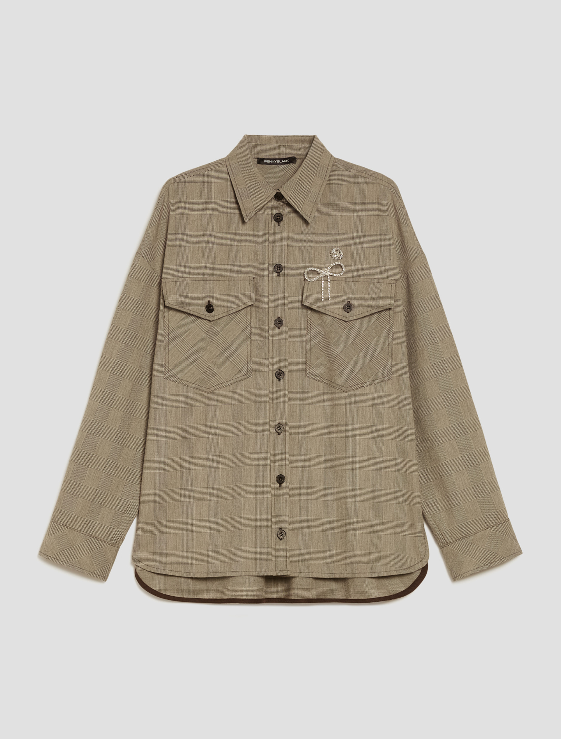 Prince of Wales shirt jacket - NATURAL - pennyblack