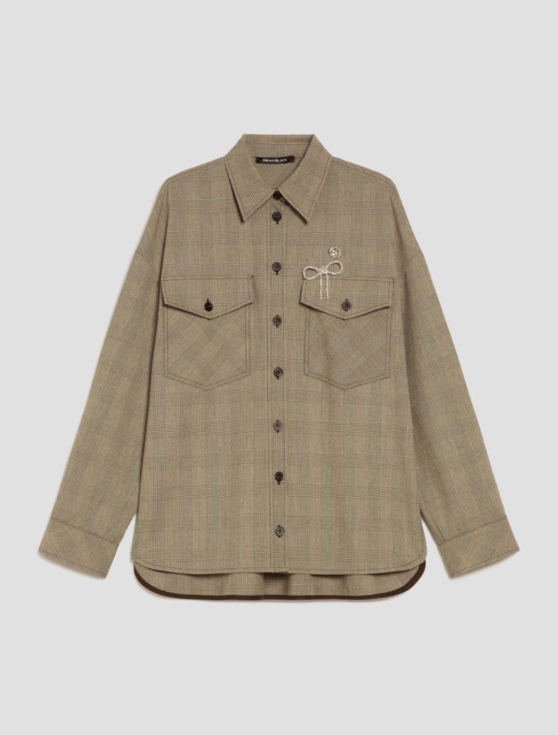 Prince of Wales shirt jacket - NATURAL - pennyblack