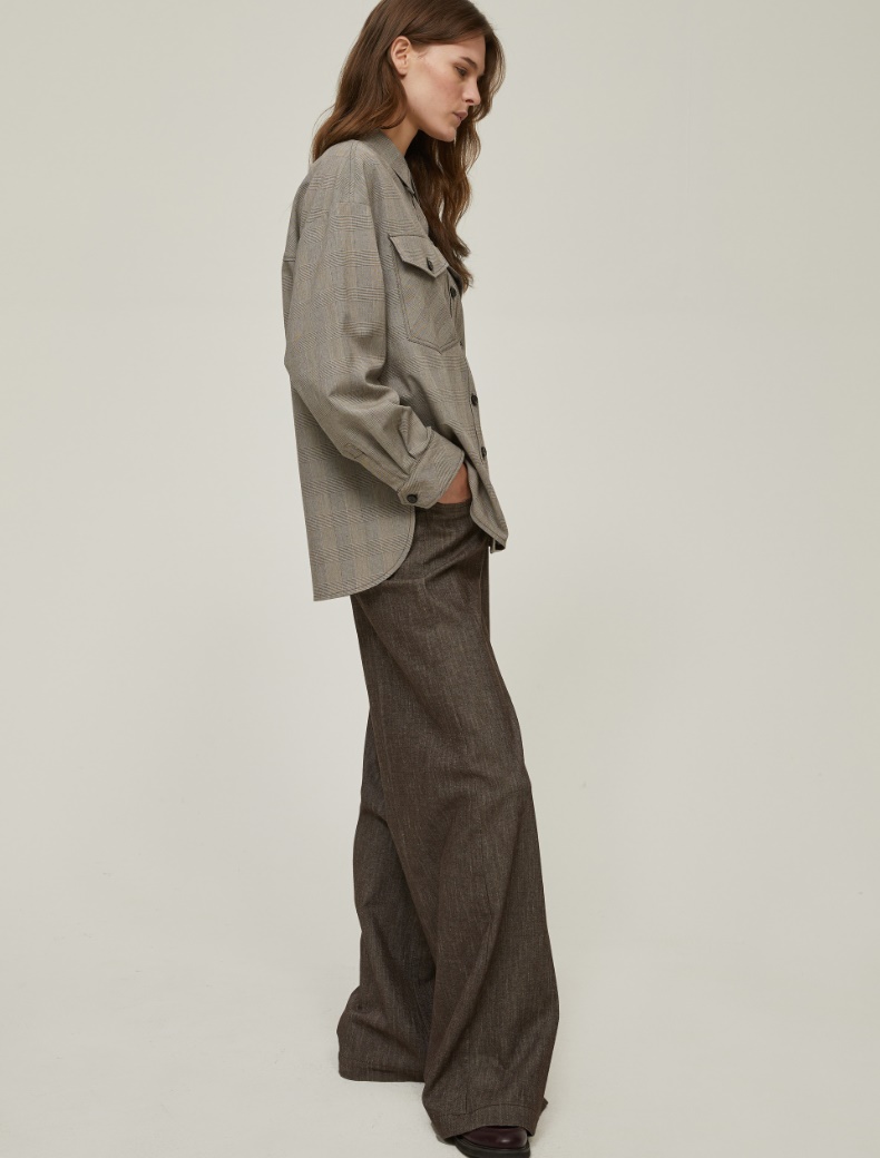 Prince of Wales shirt jacket - NATURAL - pennyblack