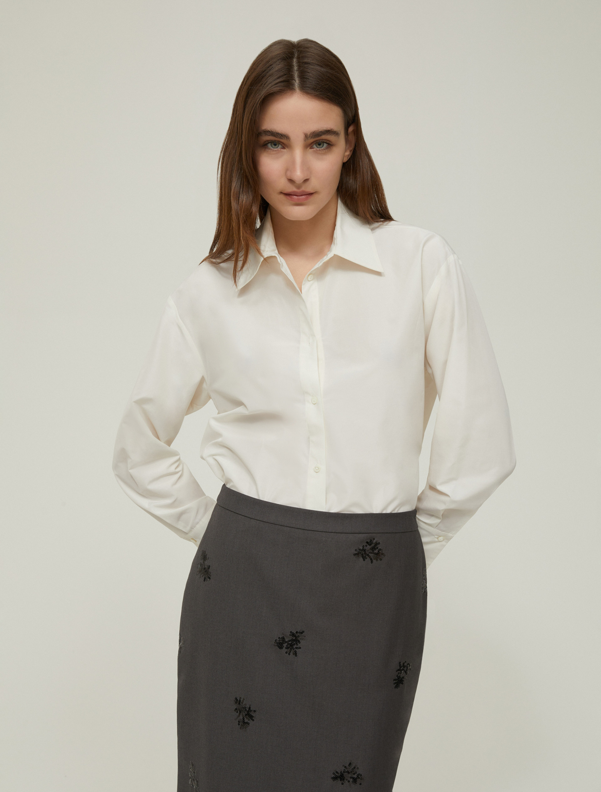 Taffeta shirt - IVORY - pennyblack