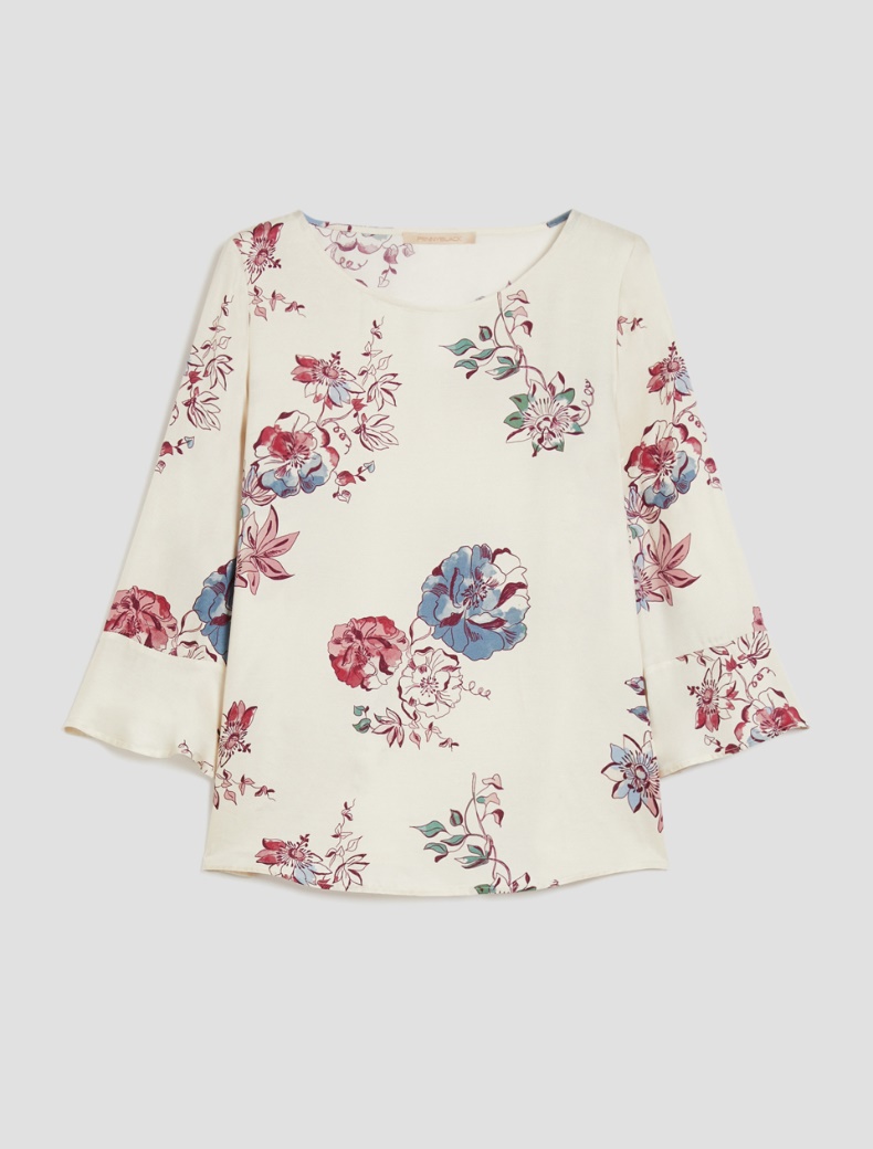 Floral twill blouse - VANILLA - pennyblack