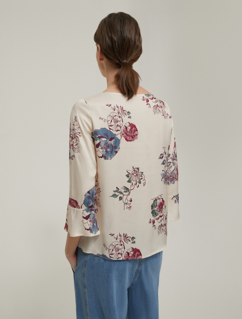 Floral twill blouse - VANILLA - pennyblack