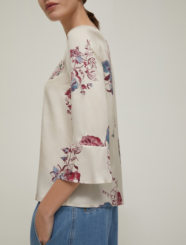 Floral twill blouse - VANILLA - pennyblack