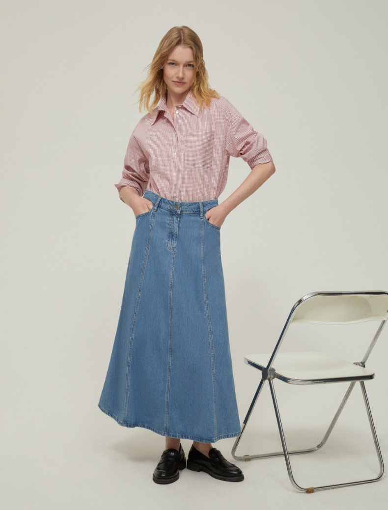 Oversized poplin shirt - RED - pennyblack