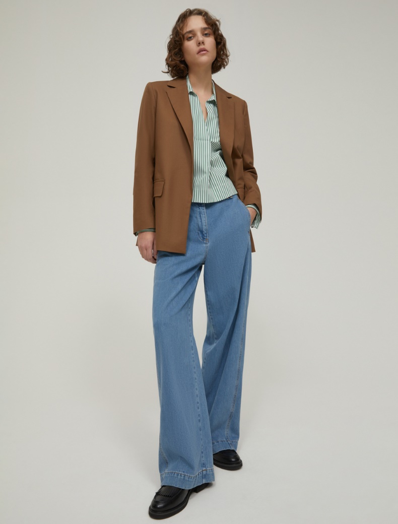 Cropped poplin blouse - GREEN - pennyblack