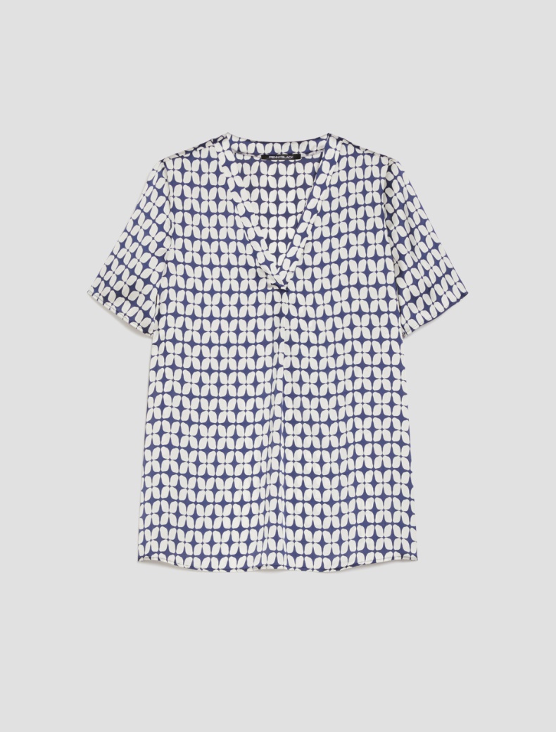 Patterned satin blouse - NAVY - pennyblack