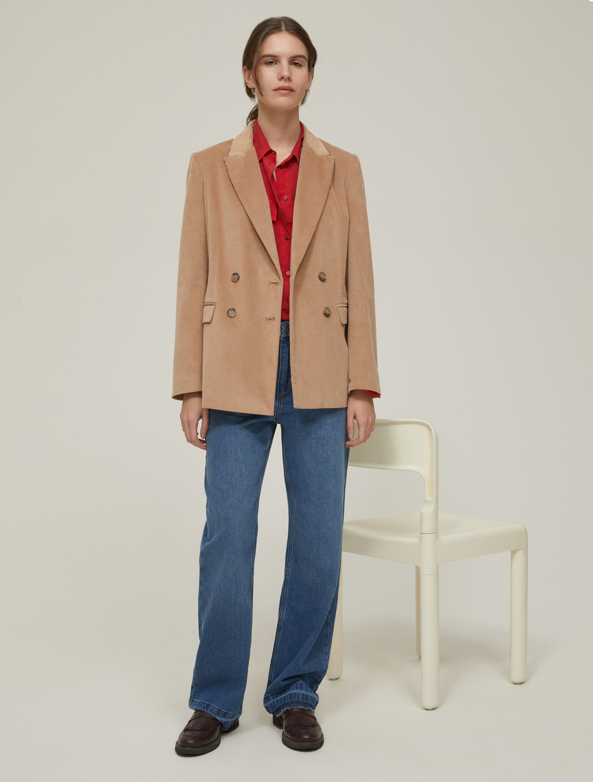 Silk Habotai shirt - RED - pennyblack