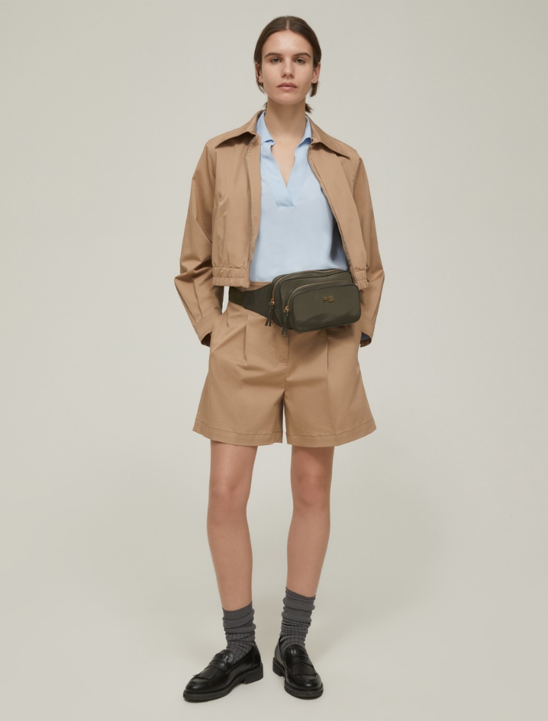 Crepe de chine polo blouse - LIGHT BLUE - pennyblack