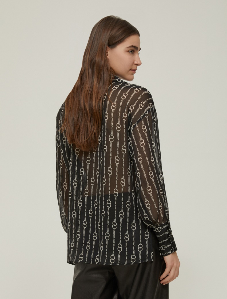 Patterned crepon shirt - BLACK - pennyblack