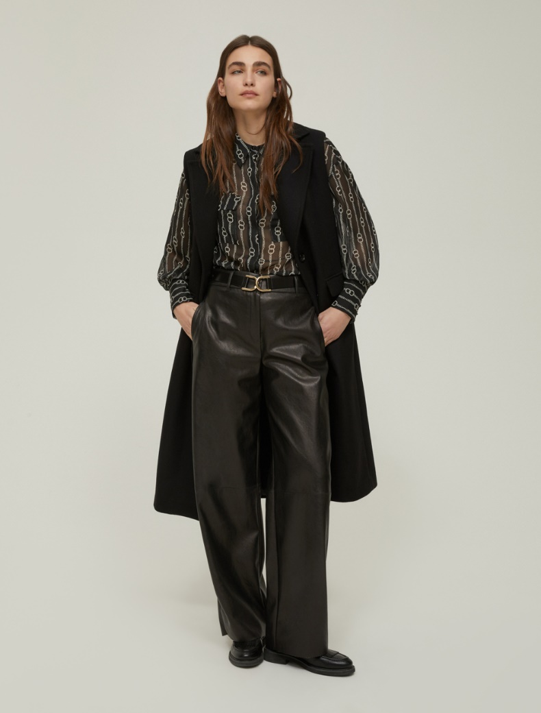 Patterned crepon shirt - BLACK - pennyblack