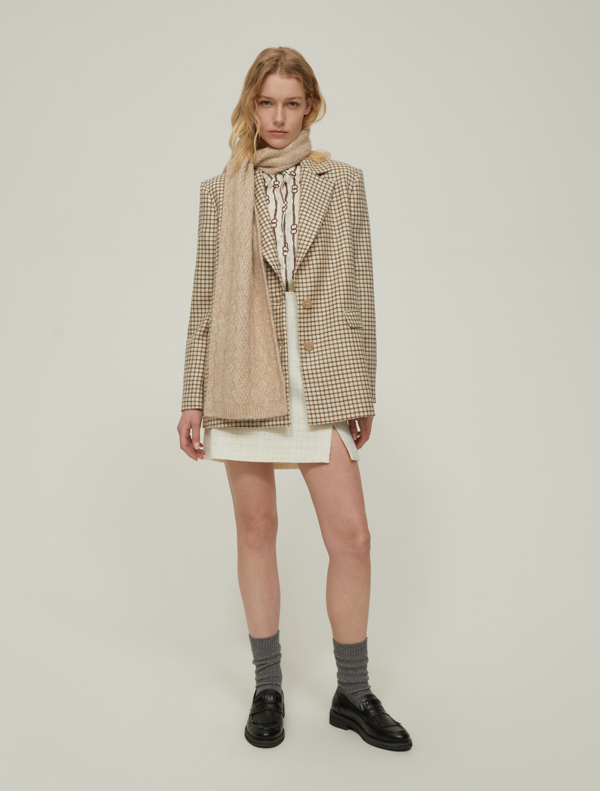Patterned satin shirt - IVORY - pennyblack