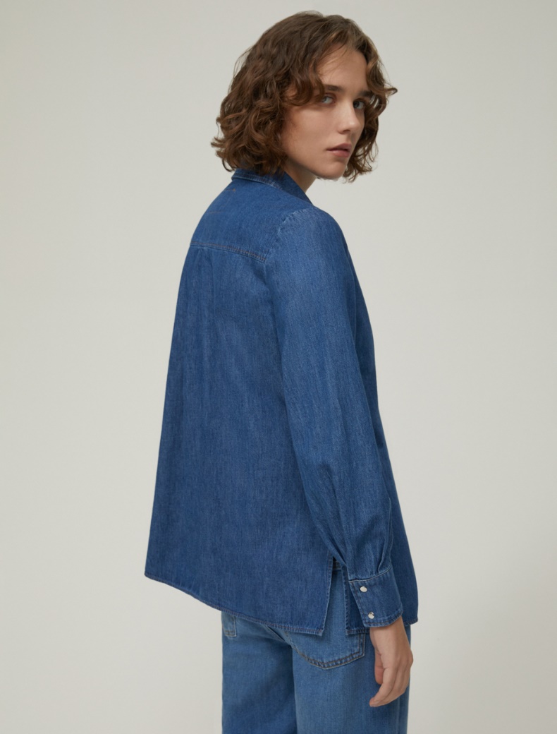 Lightweight denim shirt - NAVY - pennyblack