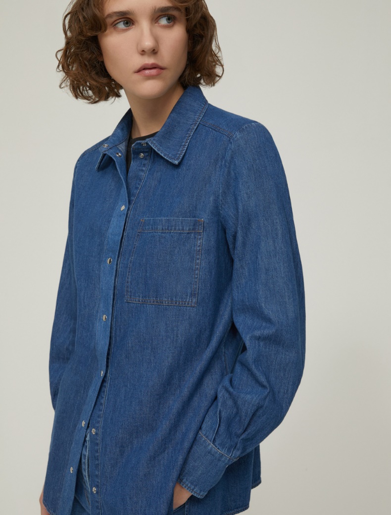 Lightweight denim shirt - NAVY - pennyblack