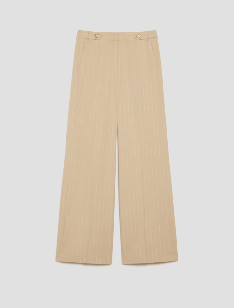 Lamé pinstriped gabardine trousers - CAMOMILE - pennyblack
