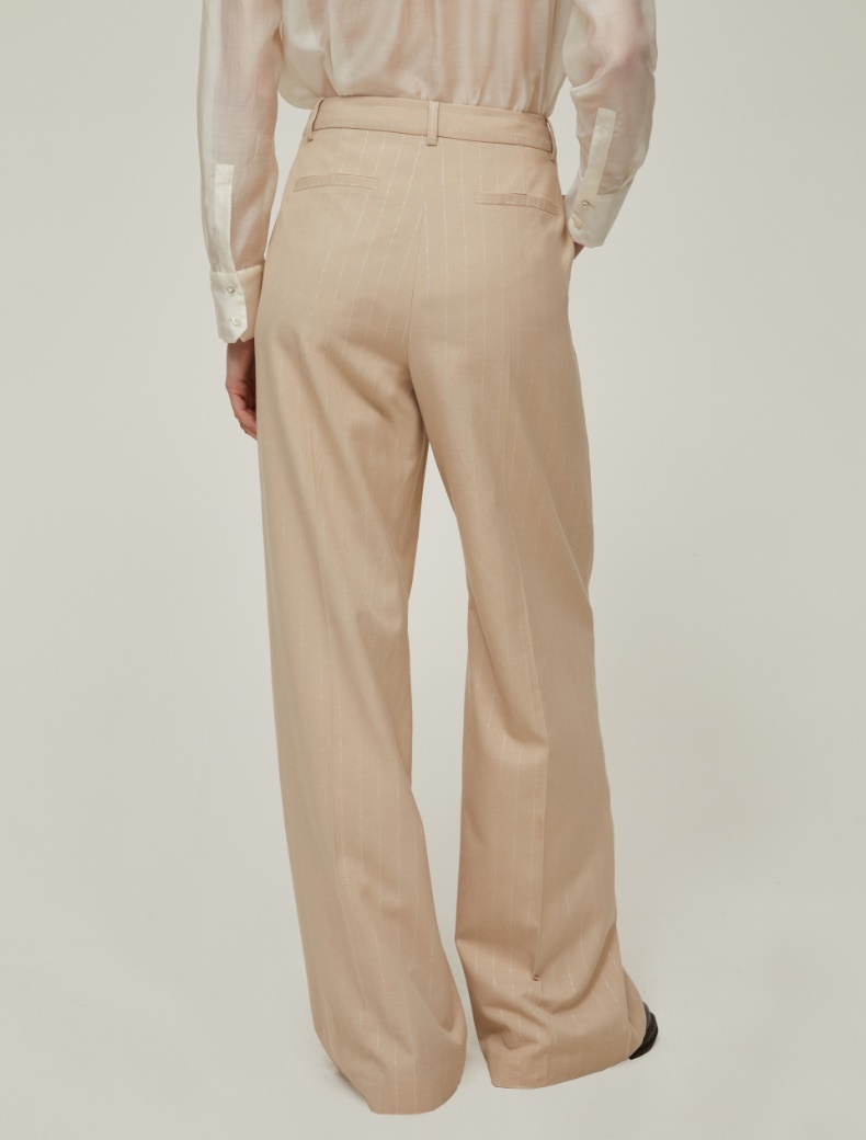 Lamé pinstriped gabardine trousers - CAMOMILE - pennyblack