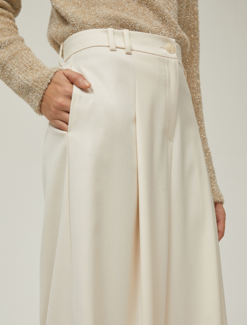 Wide, fluid-fit trousers - CREAM - pennyblack