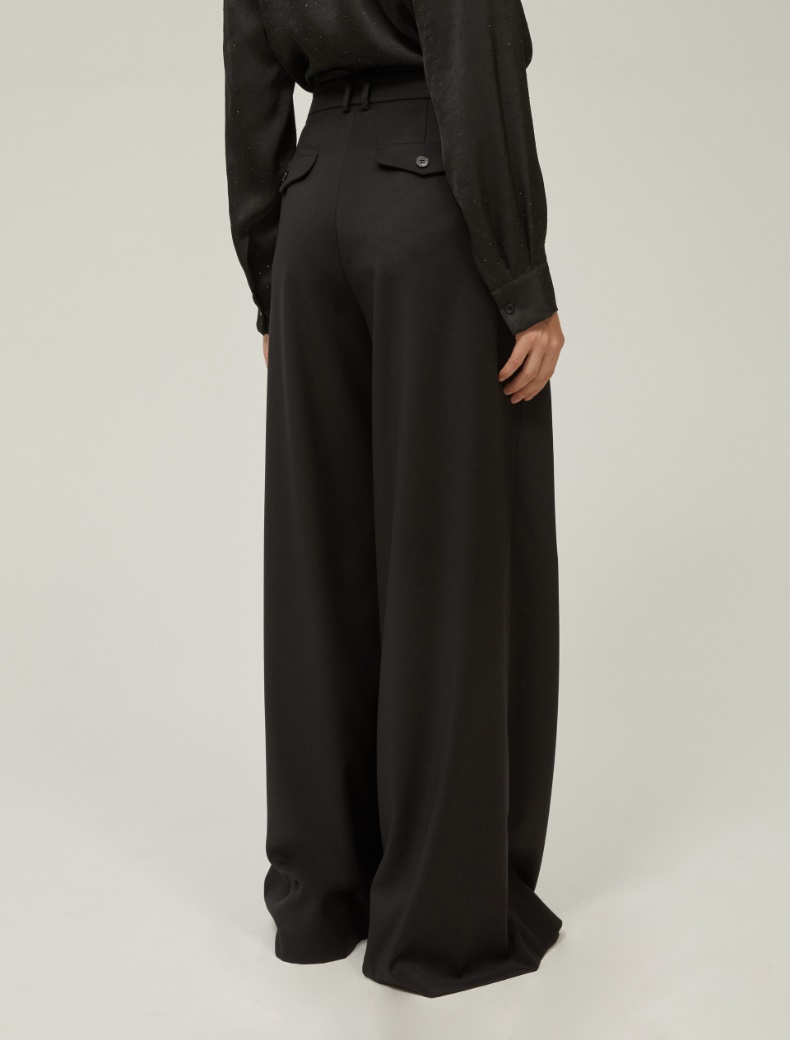 Wide, fluid-fit trousers - BLACK - pennyblack