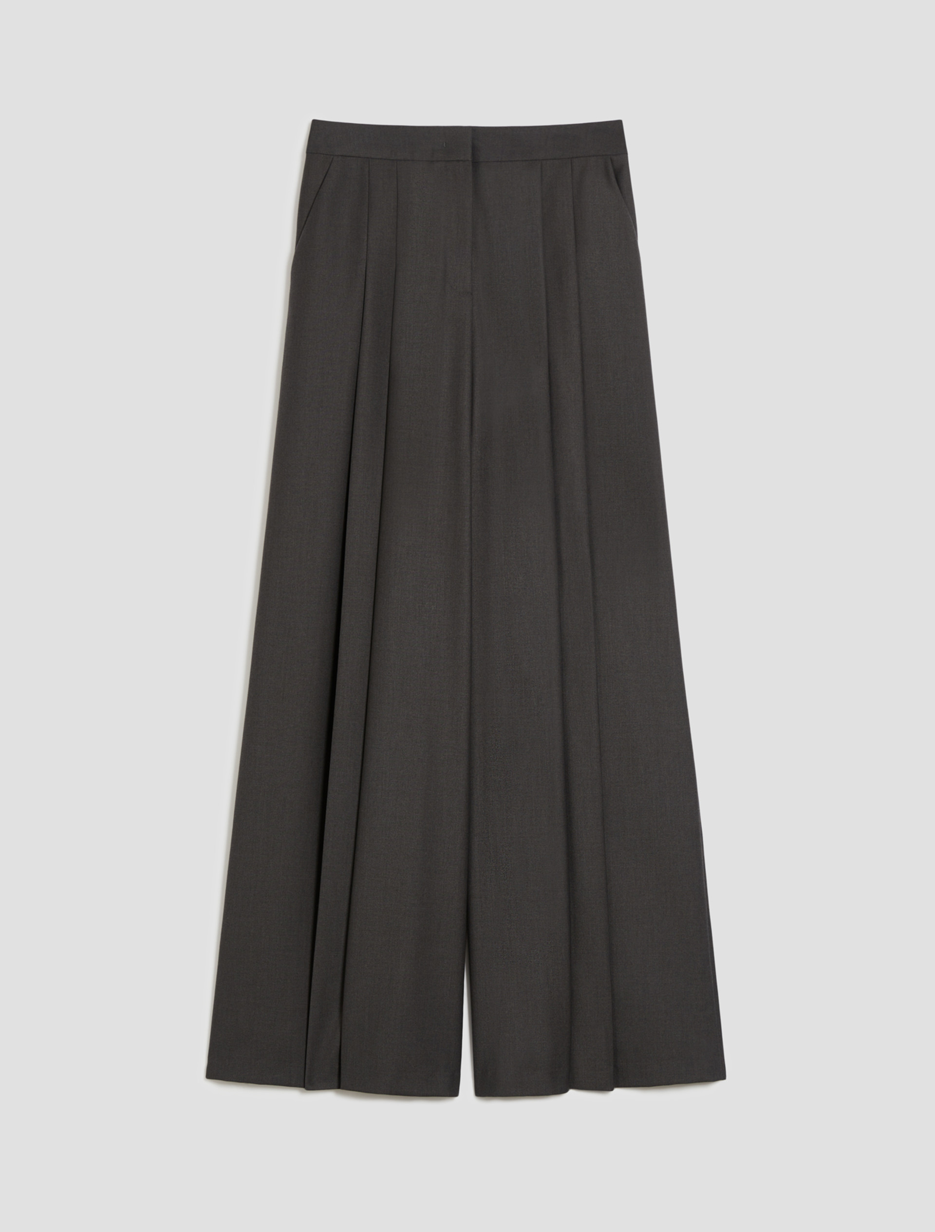 Wide-fit double-pleat trousers - GREY - pennyblack