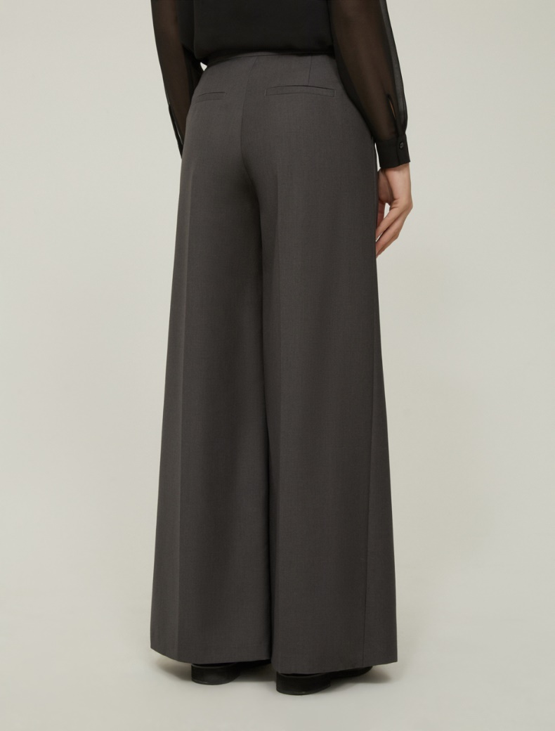Wide-fit double-pleat trousers - GREY - pennyblack