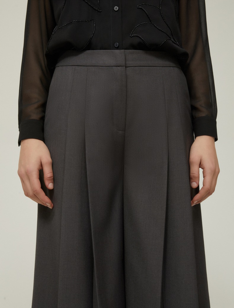 Wide-fit double-pleat trousers - GREY - pennyblack