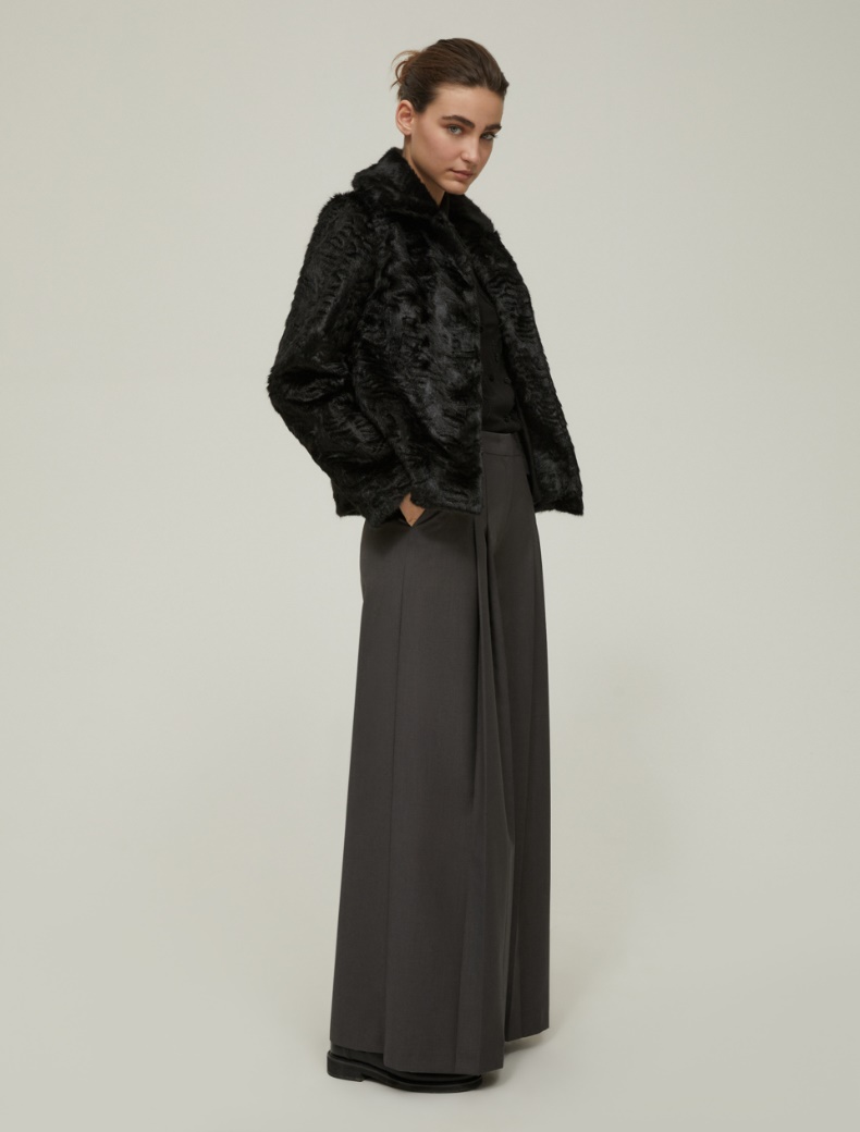 Wide-fit double-pleat trousers - GREY - pennyblack