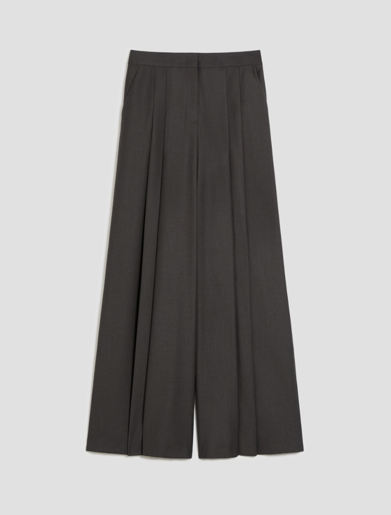 Wide-fit double-pleat trousers - GREY - pennyblack
