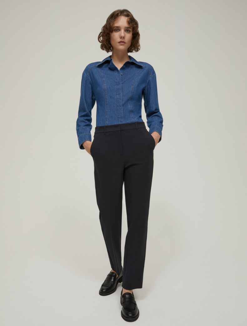 Slim-fit trousers - BLACK - pennyblack