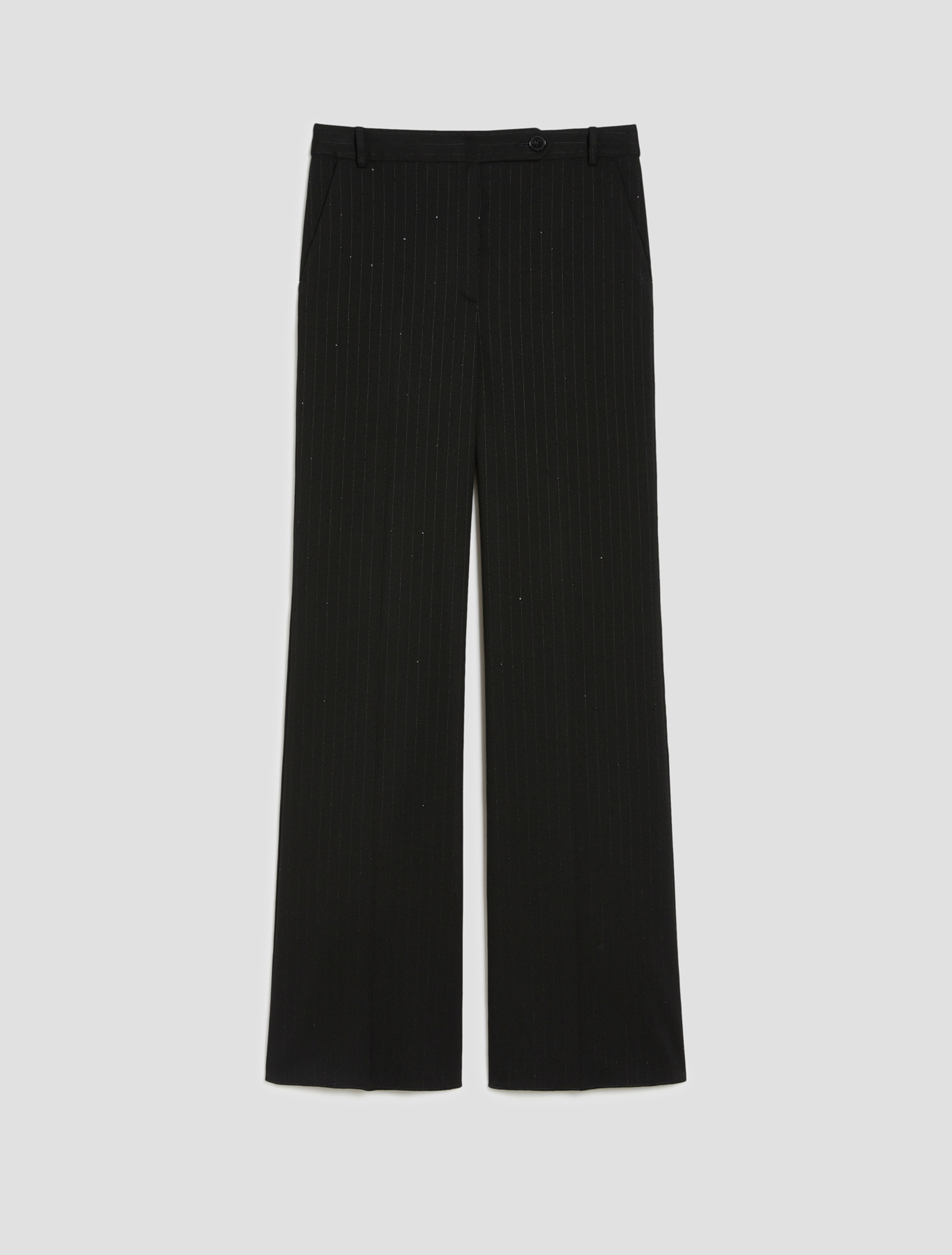 Sequin-adorned pinstripe trousers - BLACK - pennyblack
