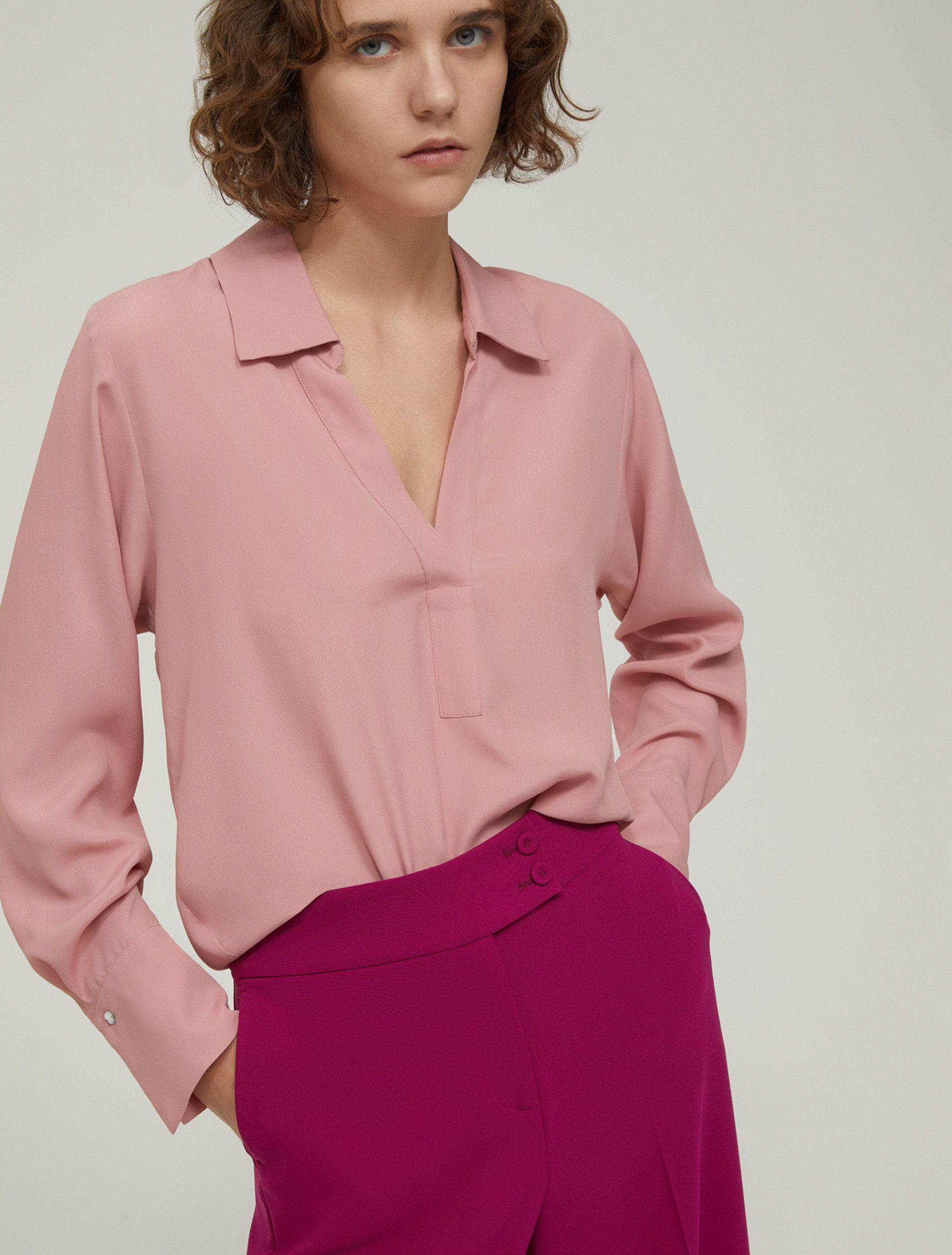 Pantaloni ampi in cady - LAMPONE - pennyblack