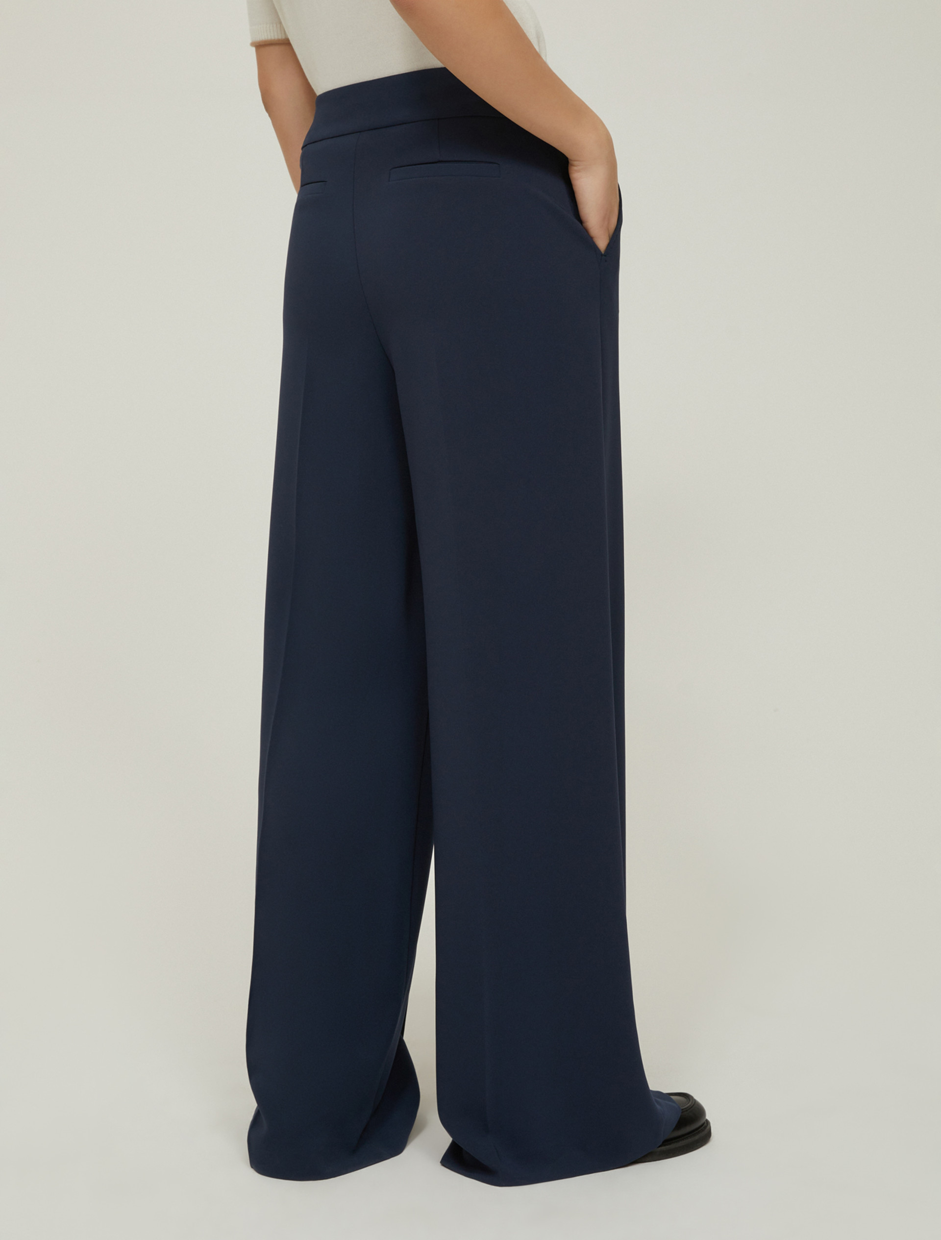 Pantaloni ampi in cady - BLU - pennyblack