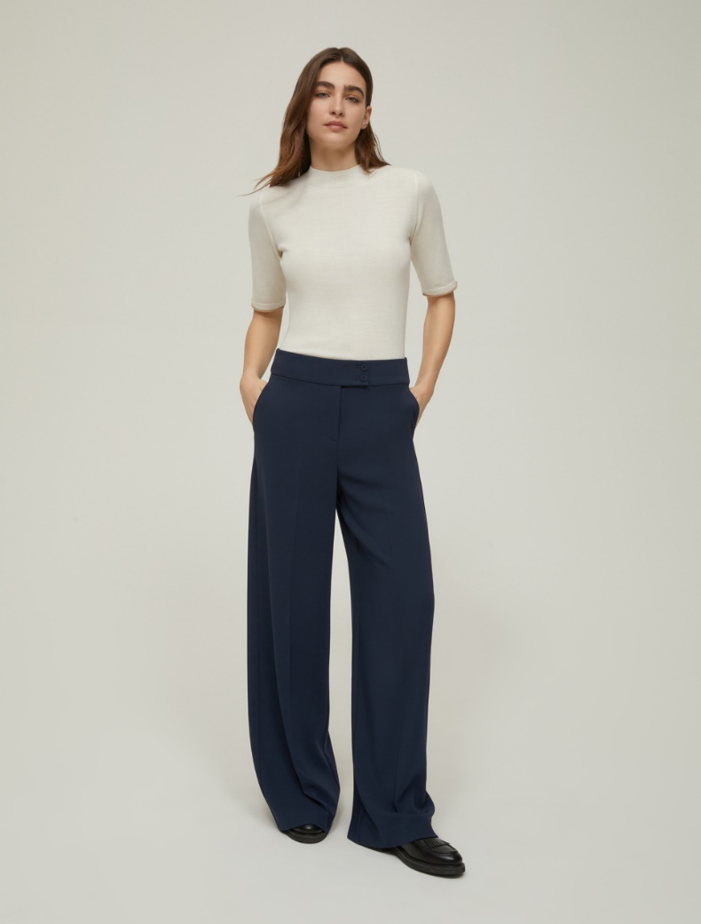 Pantaloni ampi in cady - BLU - pennyblack