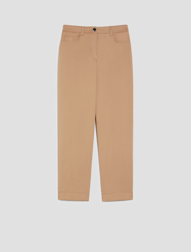 Relaxed-fit gabardine trousers - CAMEL - pennyblack