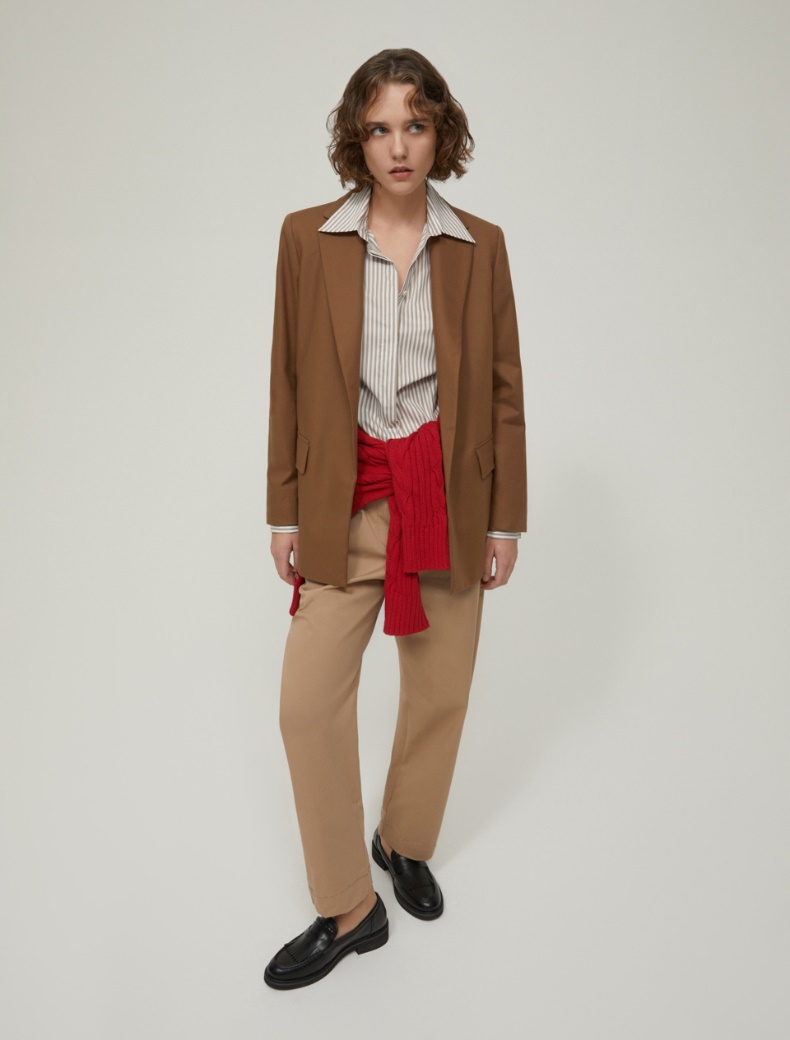 Relaxed-fit gabardine trousers - CAMEL - pennyblack