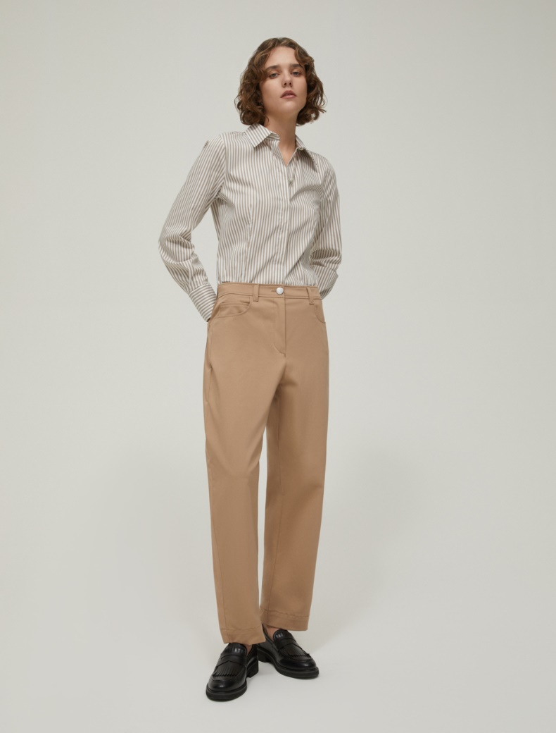 Relaxed-fit gabardine trousers - CAMEL - pennyblack