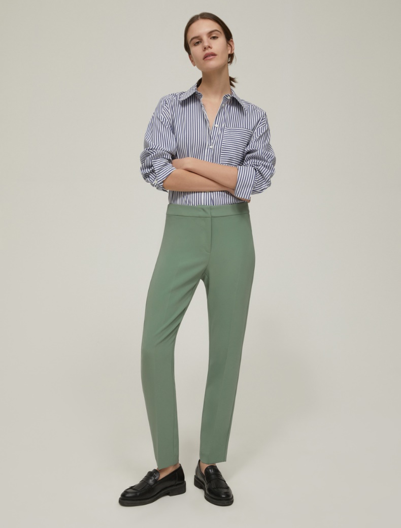 Skinny-fit cady trousers - GREEN - pennyblack