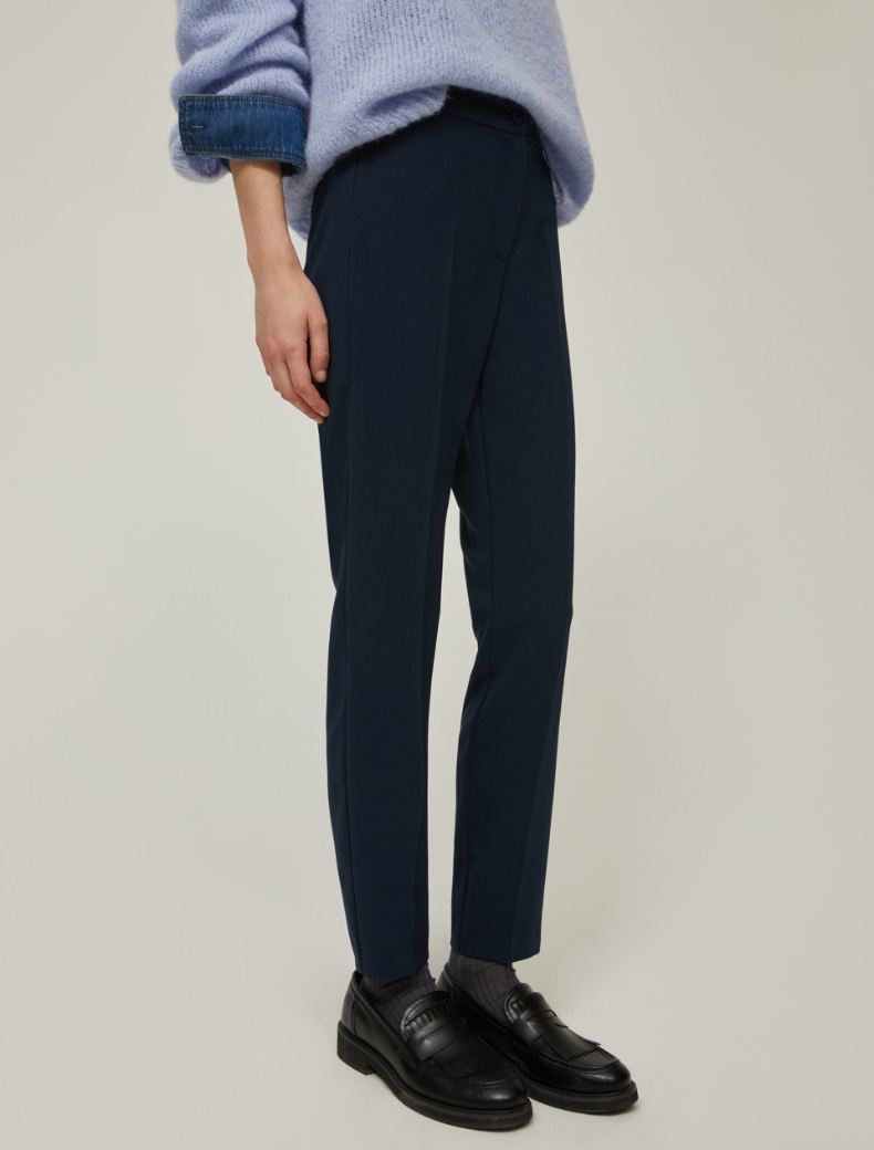 Skinny-fit cady trousers - NAVY - pennyblack