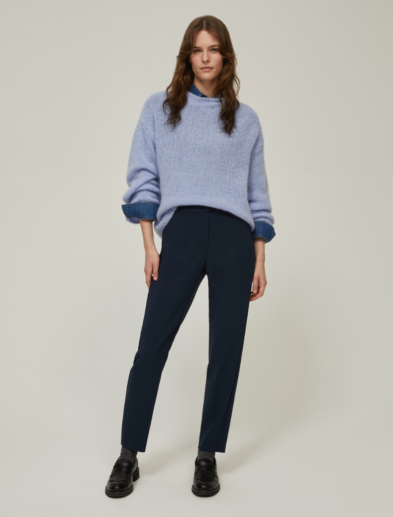Skinny-fit cady trousers - NAVY - pennyblack