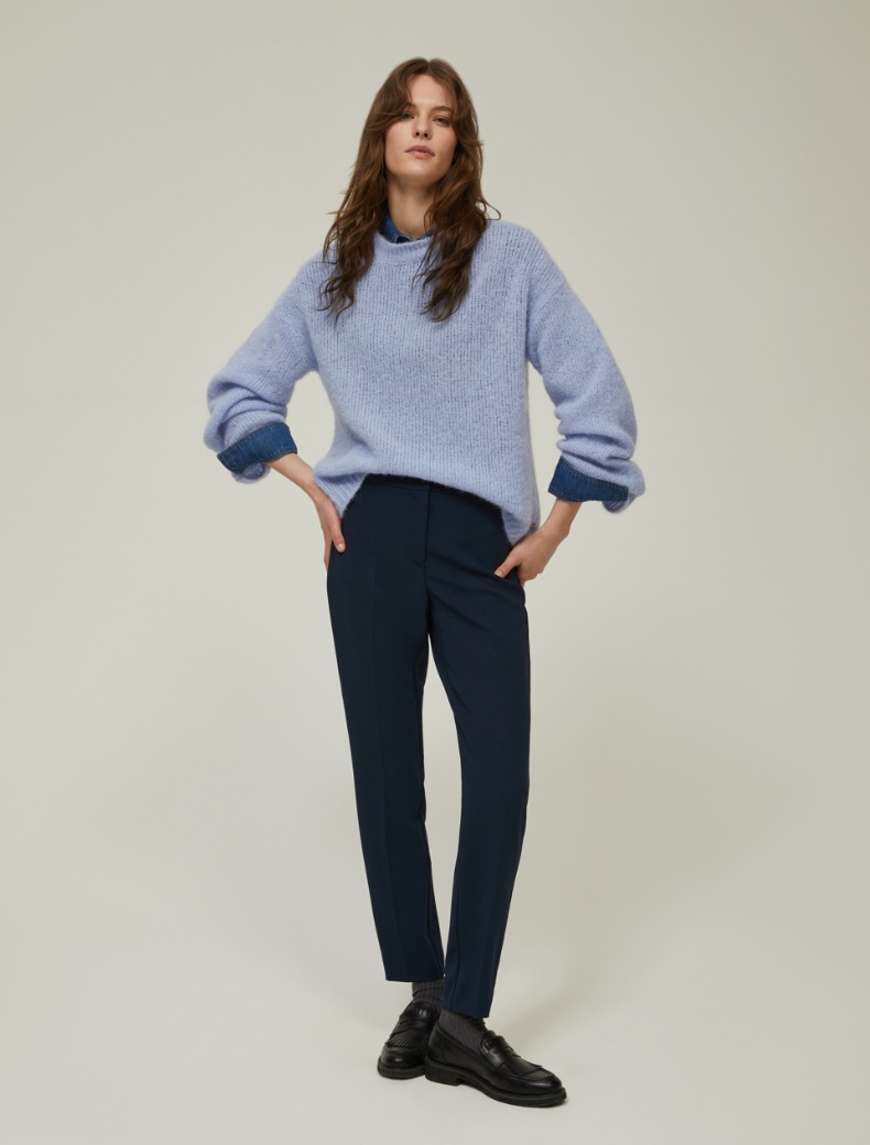 Skinny-fit cady trousers - NAVY - pennyblack
