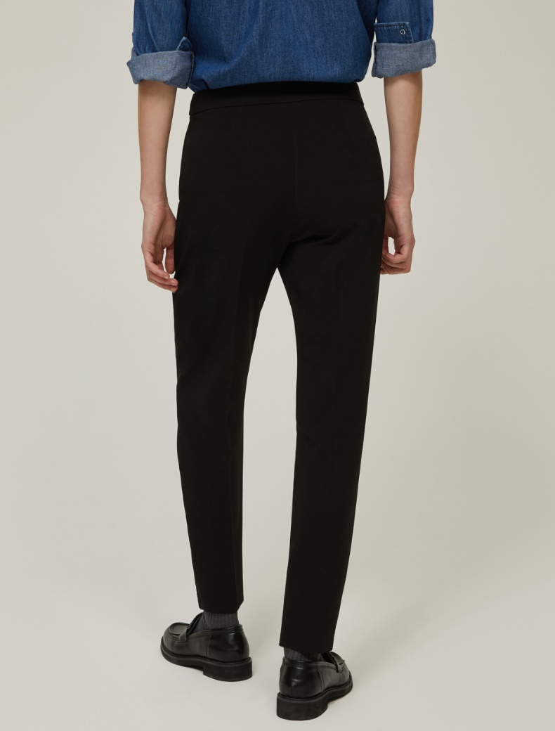 Skinny-fit cady trousers - BLACK - pennyblack