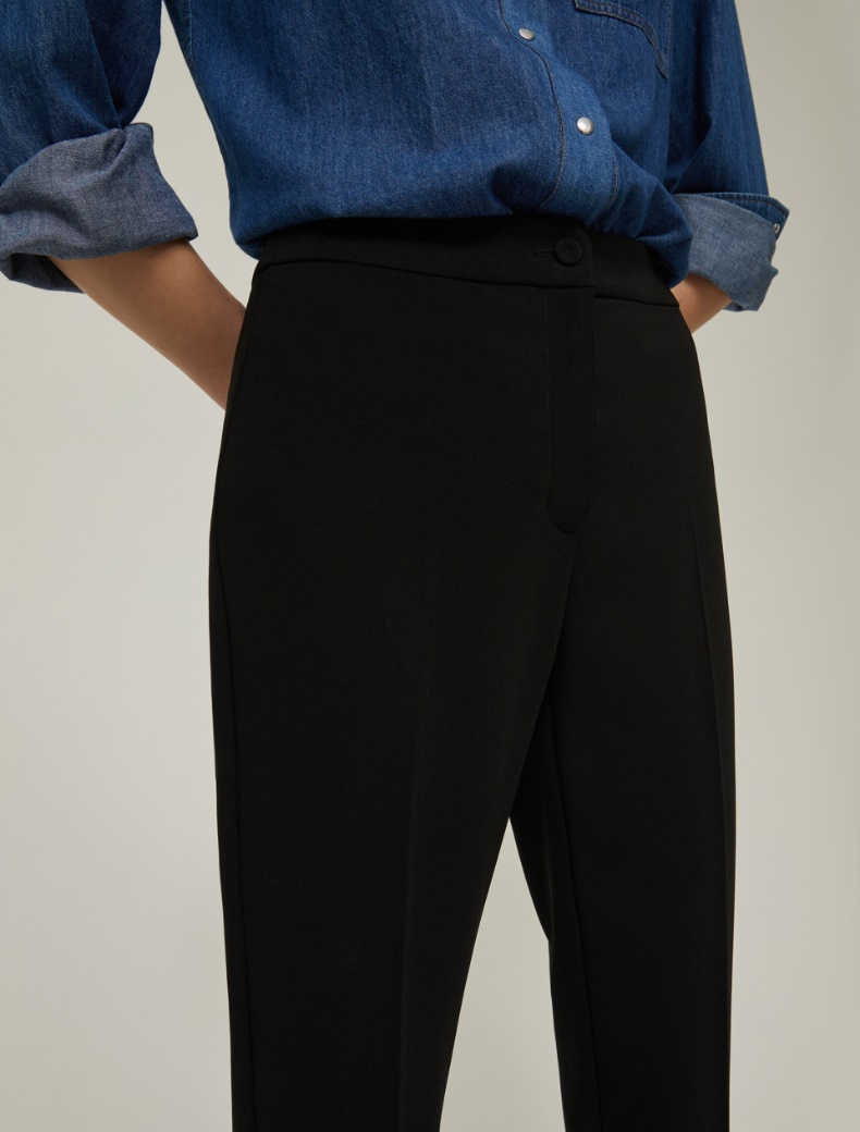 Skinny-fit cady trousers - BLACK - pennyblack