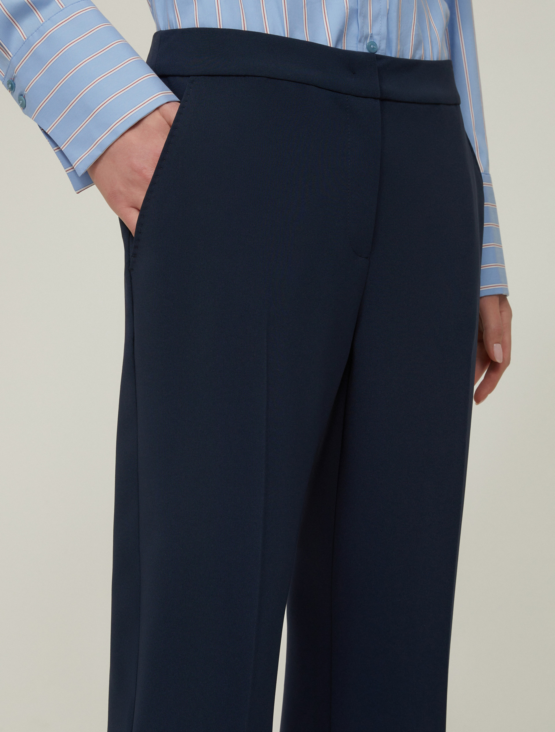 Pantaloni flare fit in cady - BLU - pennyblack