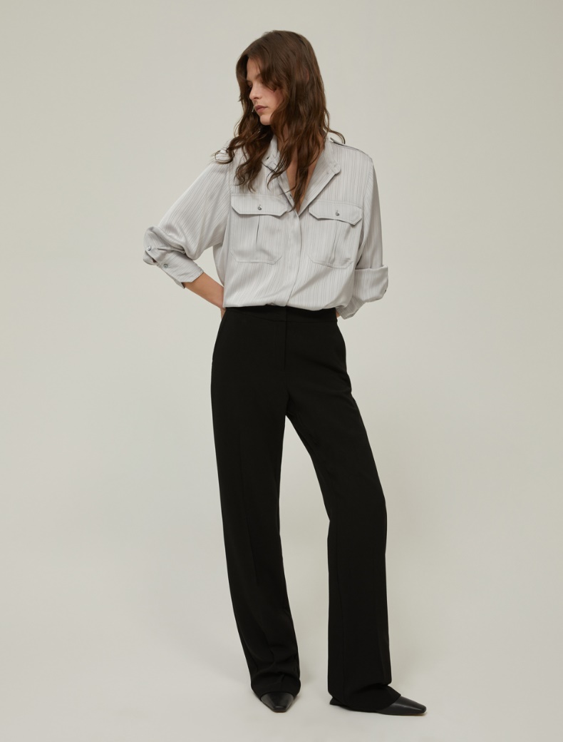 Flared cady trousers - BLACK - pennyblack