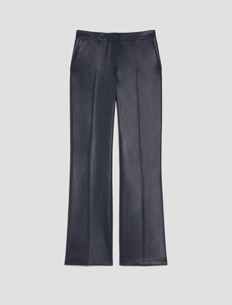 Laminated fit-and-flare trousers - NAVY - pennyblack
