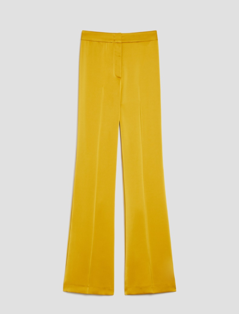 Flared satin trousers - OCHRE - pennyblack