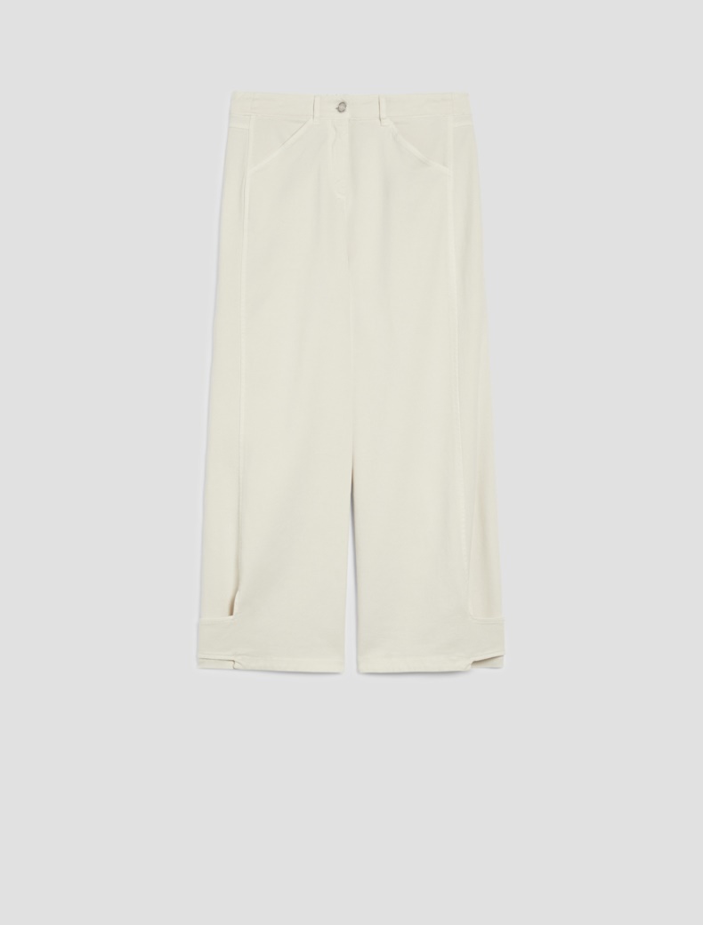 Drill barrel-leg trousers - IVORY - pennyblack