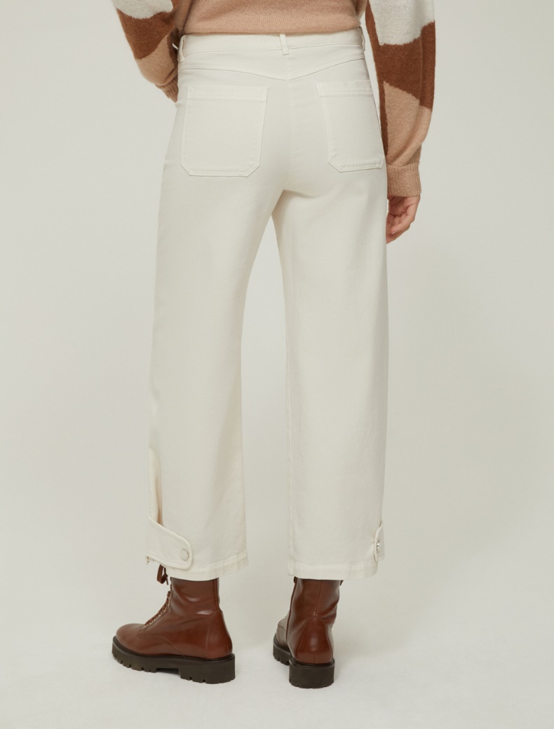 Drill barrel-leg trousers - IVORY - pennyblack